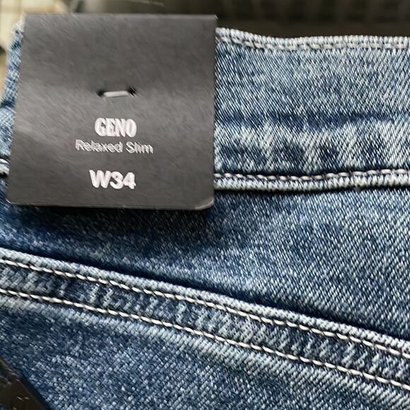 True Religion NWT jeans 34 GINO relaxed slim dark blue wash faded distressed - Picture 6 of 16